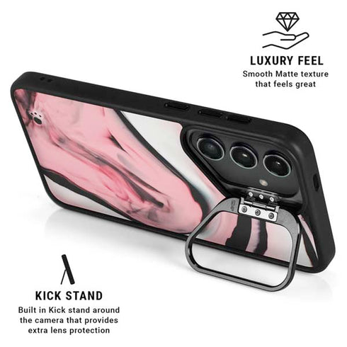 Pink Marble Ink Galaxy S24 FE Kickstand Case